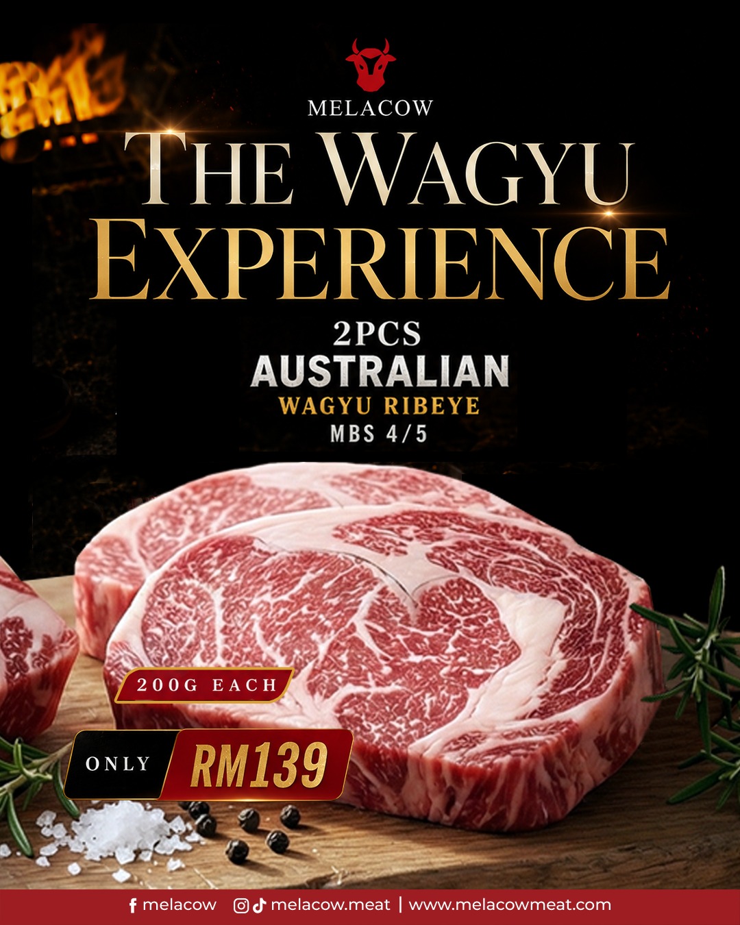 2X PCS AUSTRALIAN GRAIN-FED WAGYU RIBEYE MBS 5+