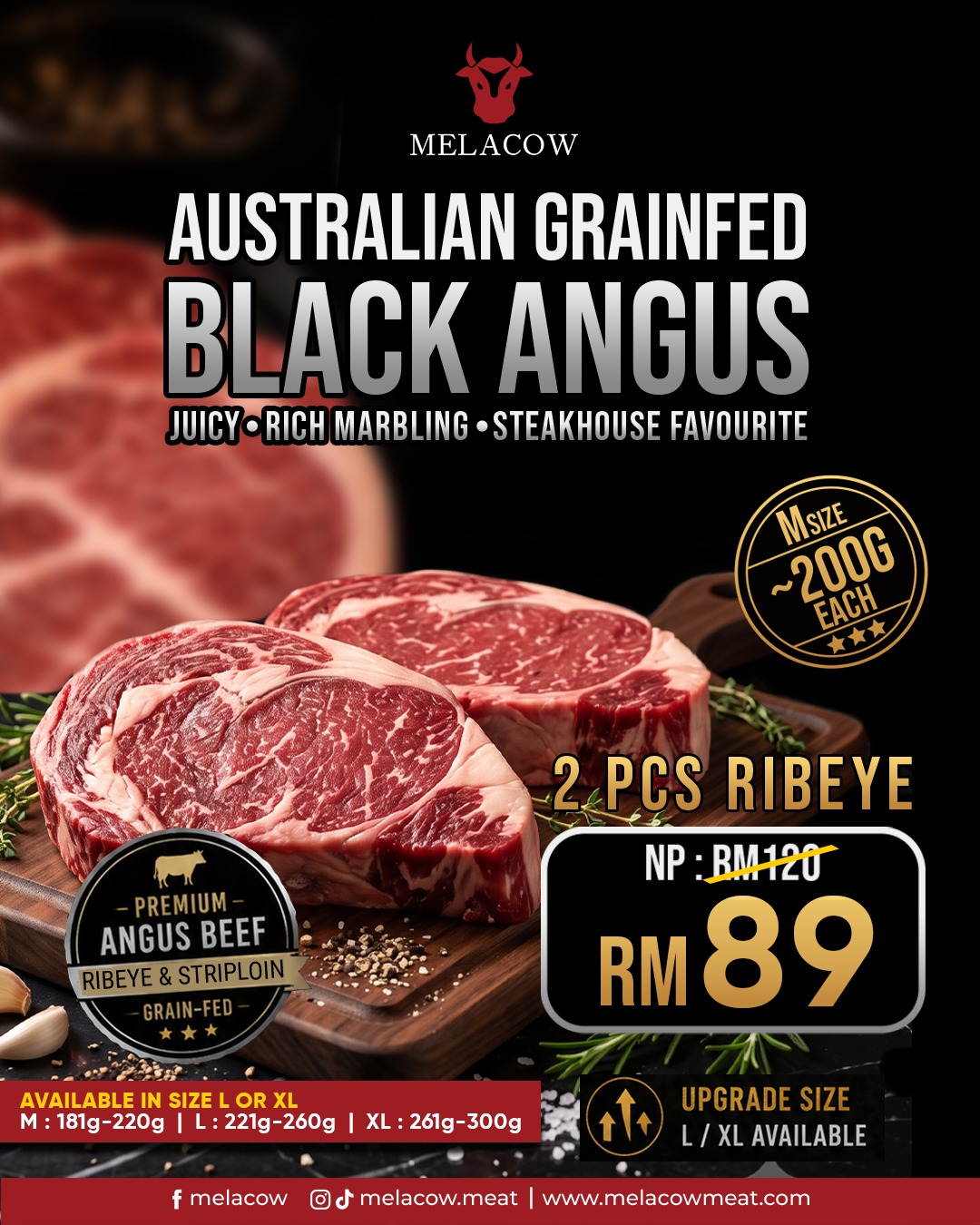 2XPC AUSTRALIAN GRAIN-FED BLACK ANGUS RIBEYE