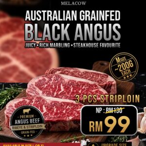 3X PCS AUSTRALIAN BLACK ANGUS STRIPLOIN