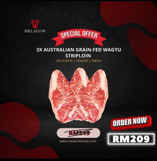 3X PCS OF AUSTRALIAN WAGYU STRIPLOIN MBS 4/5