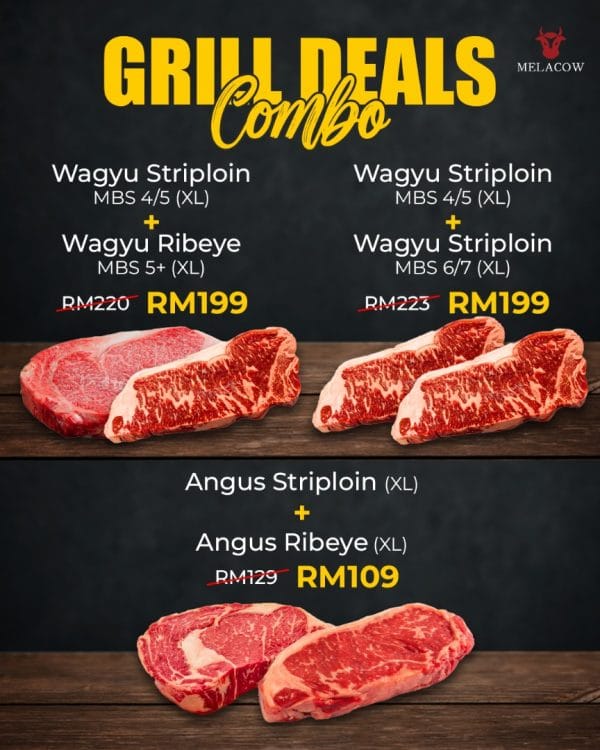 XL AUSTRALIAN WAGYU & ANGUS STRIPLOIN/RIBEYE COMBO