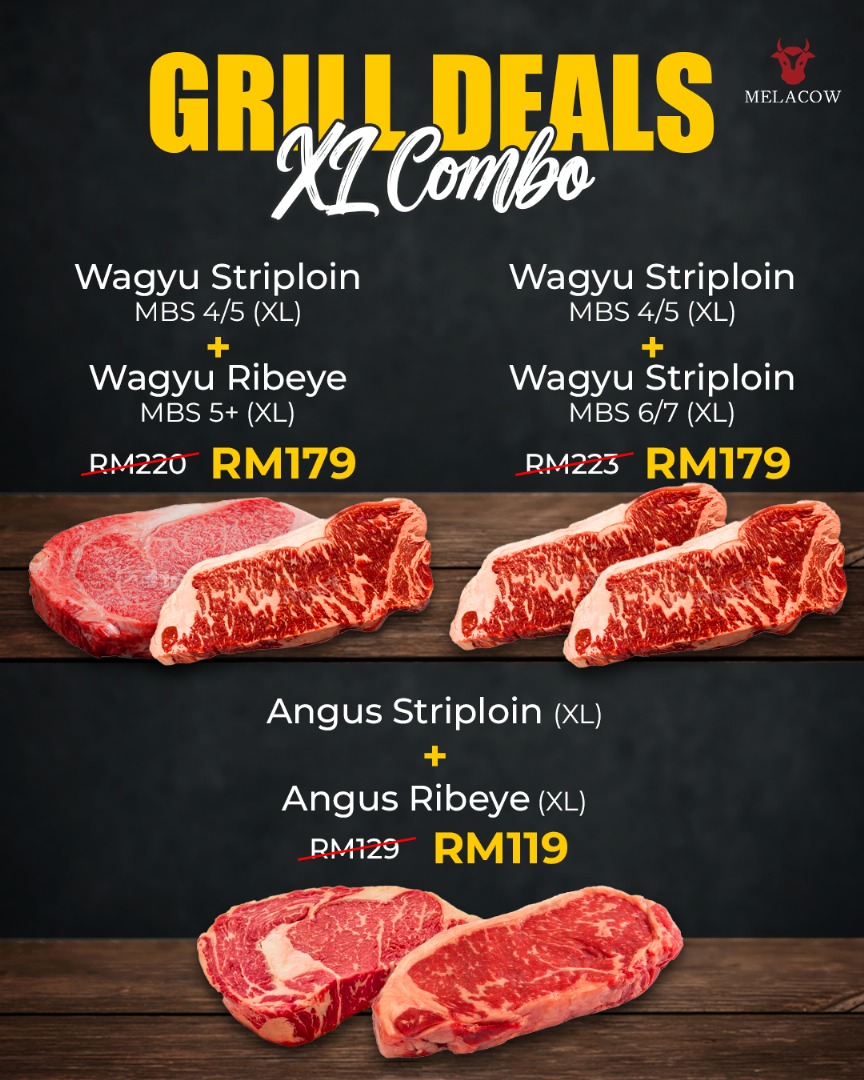 XL AUSTRALIAN WAGYU & ANGUS STRIPLOIN/RIBEYE COMBO
