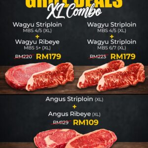 XL AUSTRALIAN WAGYU & ANGUS STRIPLOIN/RIBEYE COMBO